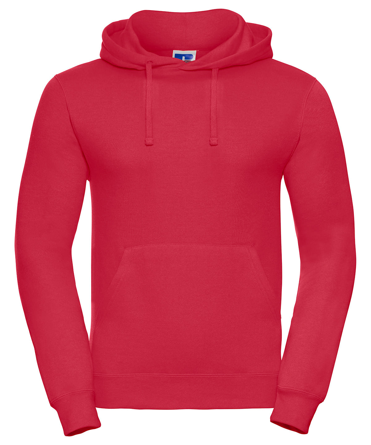 Tryck din logga på Hoodies från Russell Europe - Anpassa (J575M) Sweatshirt med huva i färgen Mellan röd för företag, föreningar och privatpersoner