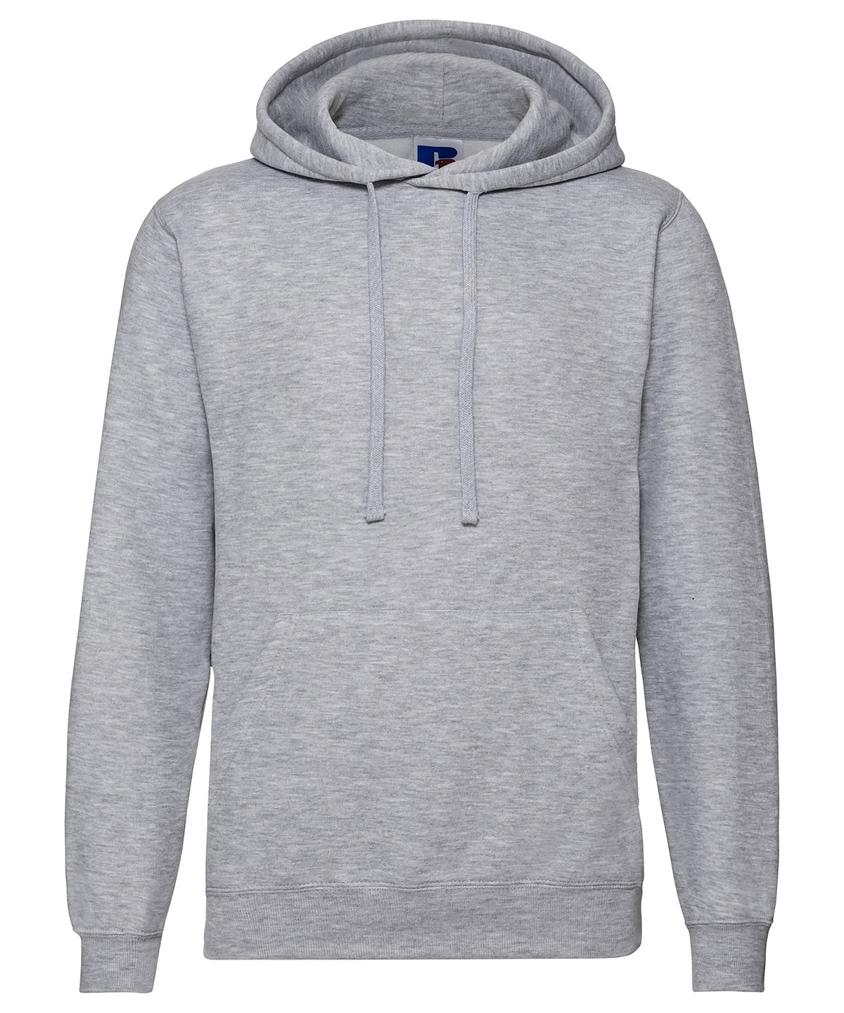 Tryck din logga på Hoodies från Russell Europe - Anpassa (J575M) Sweatshirt med huva i färgen Ljunggrå för företag, föreningar och privatpersoner