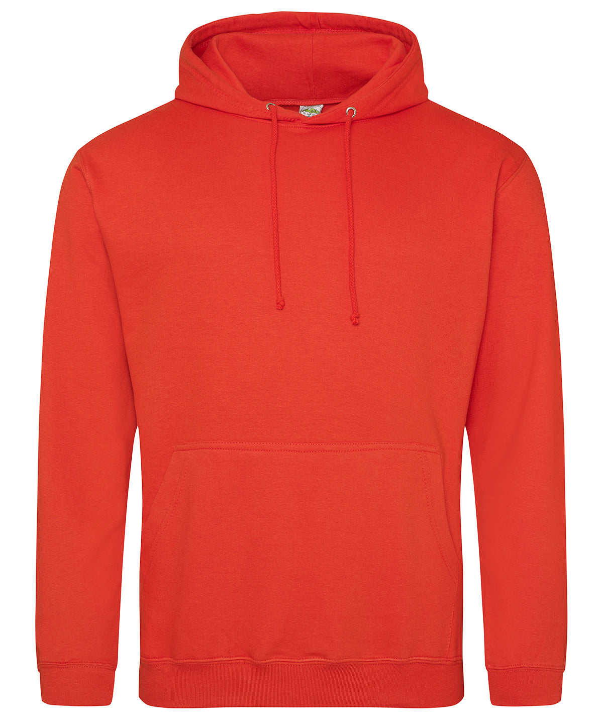 Tryck din logga på Hoodies från AWDis Just Hoods - Anpassa (9JH001) College huvtröja i färgen Mellan Orange för företag, föreningar och privatpersoner