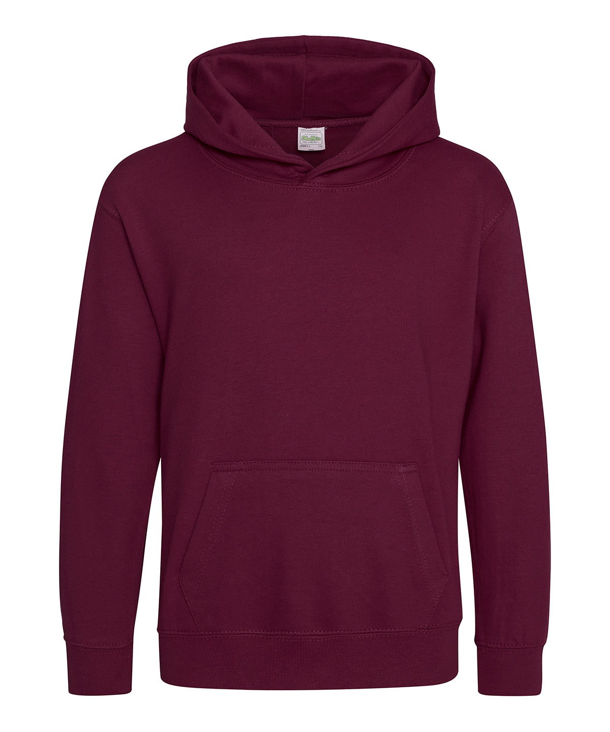 Tryck din logga på Hoodies från AWDis Just Hoods - Anpassa (JH01J) Luvtröja för barn i färgen Burgundy för företag, föreningar och privatpersoner