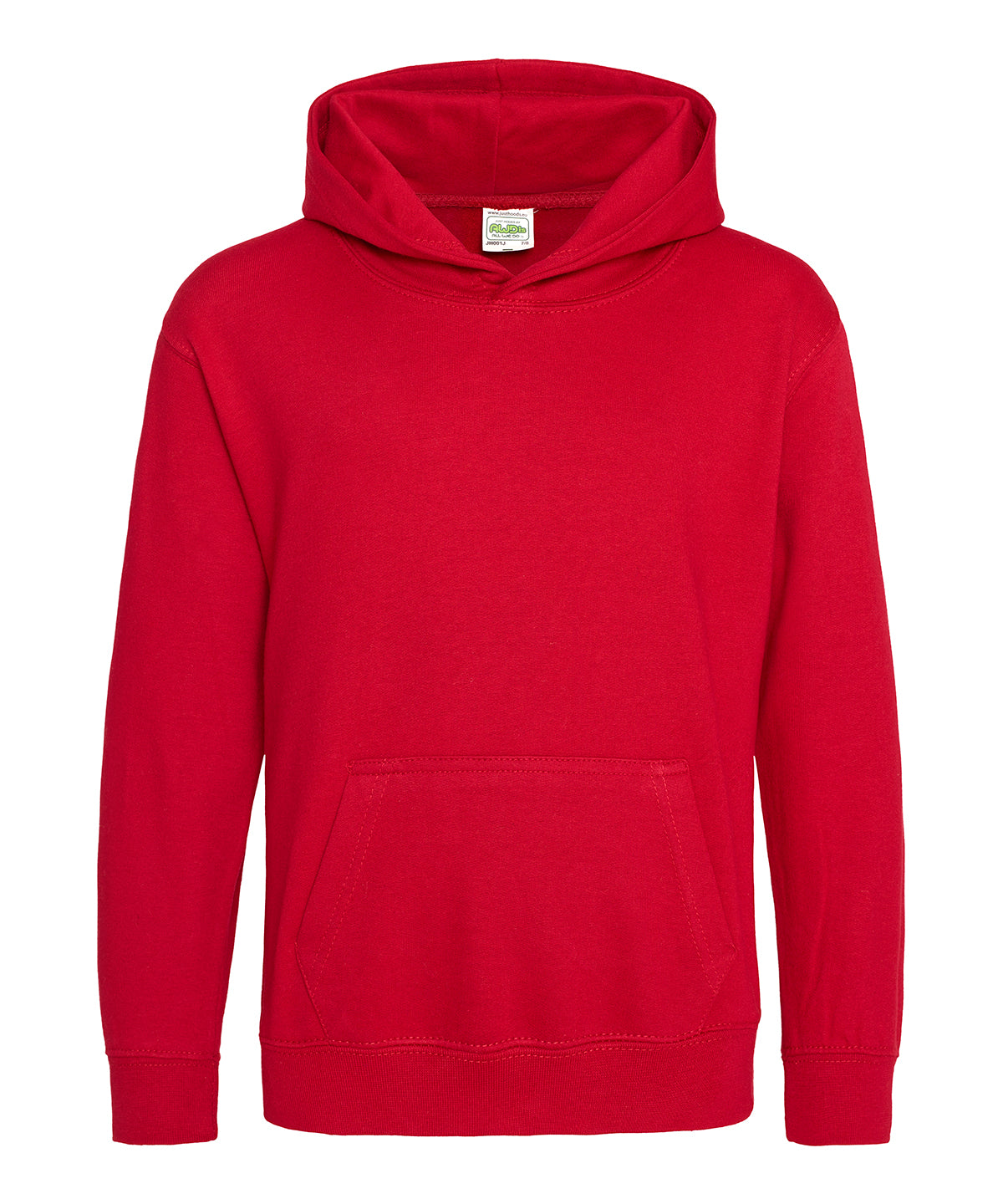 Tryck din logga på Hoodies från AWDis Just Hoods - Anpassa (2JH01J) Luvtröja för barn i färgen Mellan röd för företag, föreningar och privatpersoner