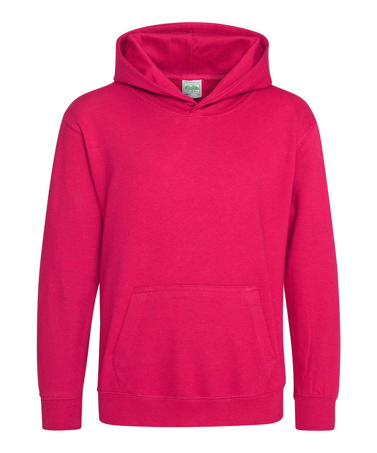 Tryck din logga på Hoodies från AWDis Just Hoods - Anpassa (3JH01J) Luvtröja för barn i färgen Mellanrosa för företag, föreningar och privatpersoner