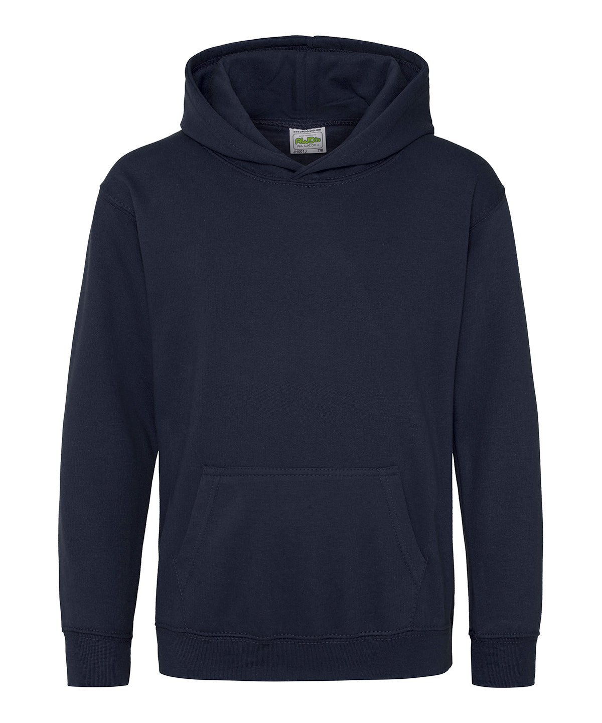 Tryck din logga på Hoodies från AWDis Just Hoods - Anpassa (3JH01J) Luvtröja för barn i färgen Marinblå för företag, föreningar och privatpersoner