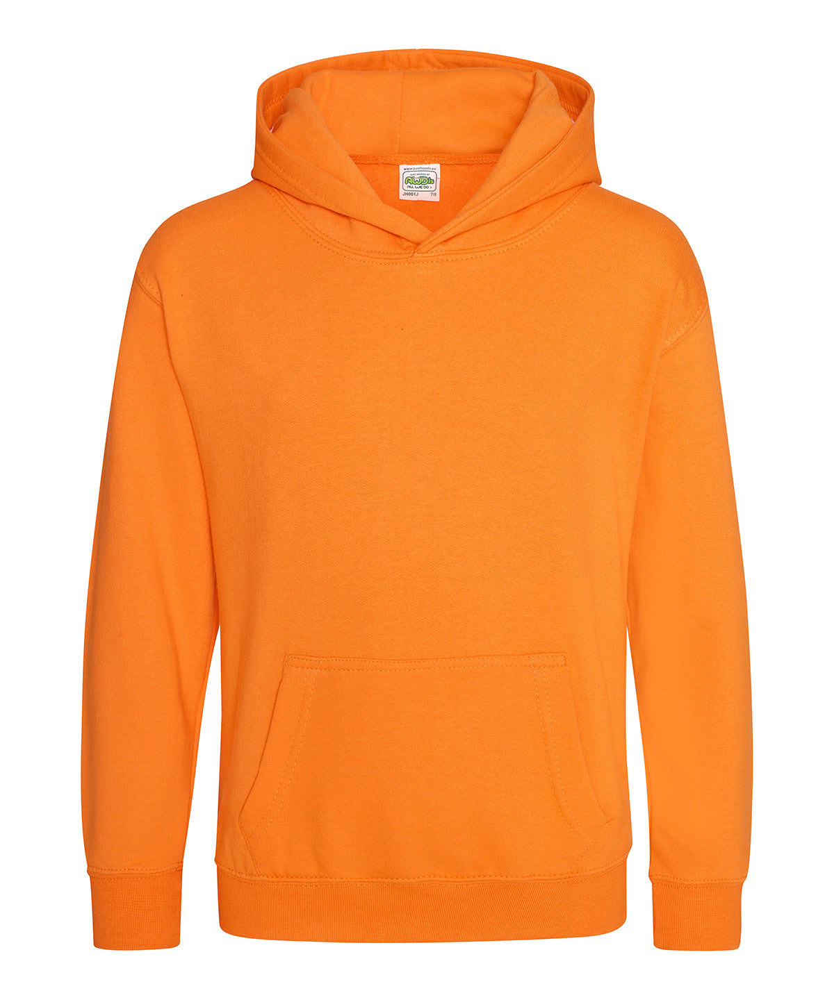 Tryck din logga på Hoodies från AWDis Just Hoods - Anpassa (3JH01J) Luvtröja för barn i färgen Mellan Orange för företag, föreningar och privatpersoner