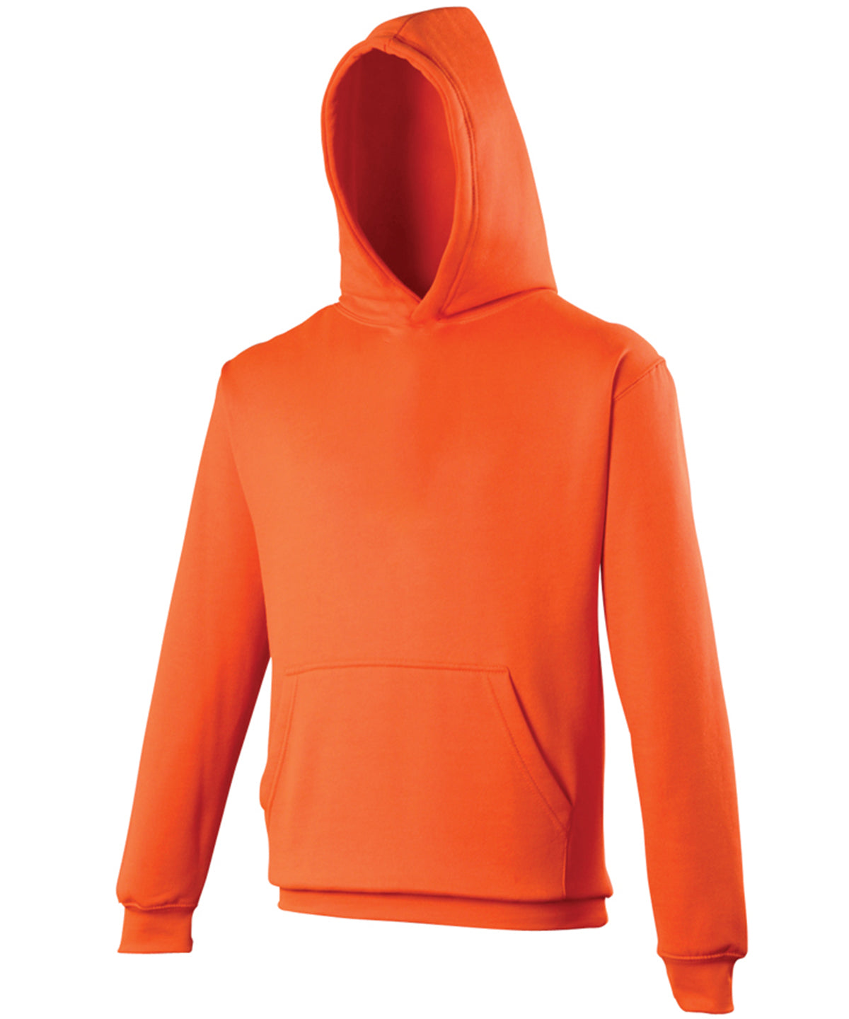 Tryck din logga på Hoodies från AWDis Just Hoods - Anpassa (JH04J) Elektrisk huvtröja för barn i färgen Neon orange för företag, föreningar och privatpersoner