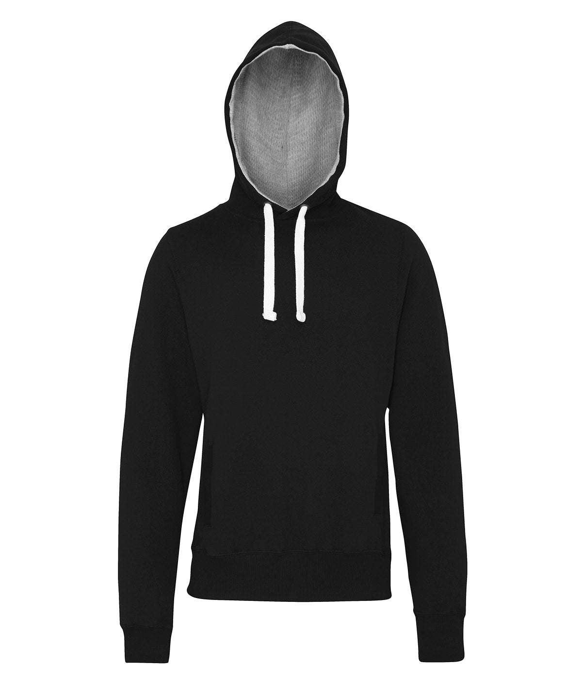 Tryck din logga på Hoodies från AWDis Just Hoods - Anpassa (JH100) Grovmaskig huvtröja i färgen Svart för företag, föreningar och privatpersoner