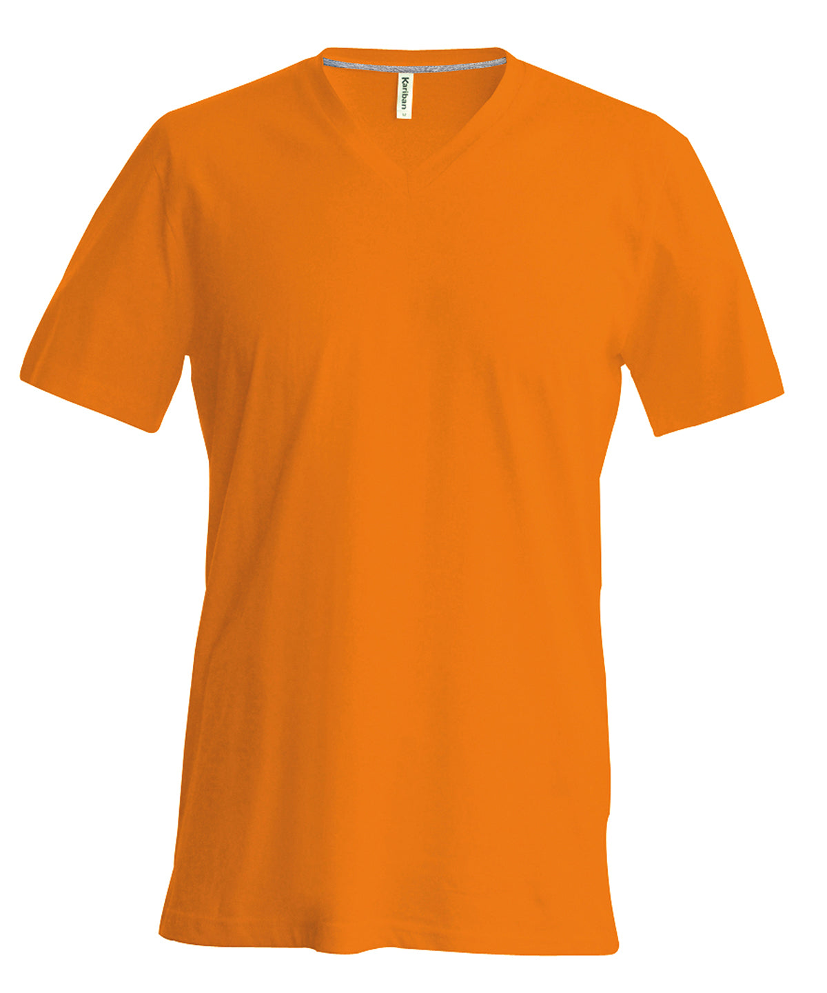 Tryck din logga på T-shirts från Kariban - Anpassa (KB357) Kortärmad T-shirt med V-ringning för män i färgen Mellan Orange för företag, föreningar och privatpersoner