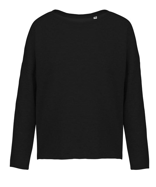 Tryck din logga på Sweatshirts från Kariban - Anpassa (KB471) Oversized sweatshirt för damer i färgen Svart för företag, föreningar och privatpersoner