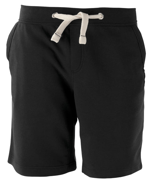 Tryck din logga på Shorts från Kariban - Anpassa (KB710) Bermudashorts i fransk frotté, unisex i färgen Svart för företag, föreningar och privatpersoner