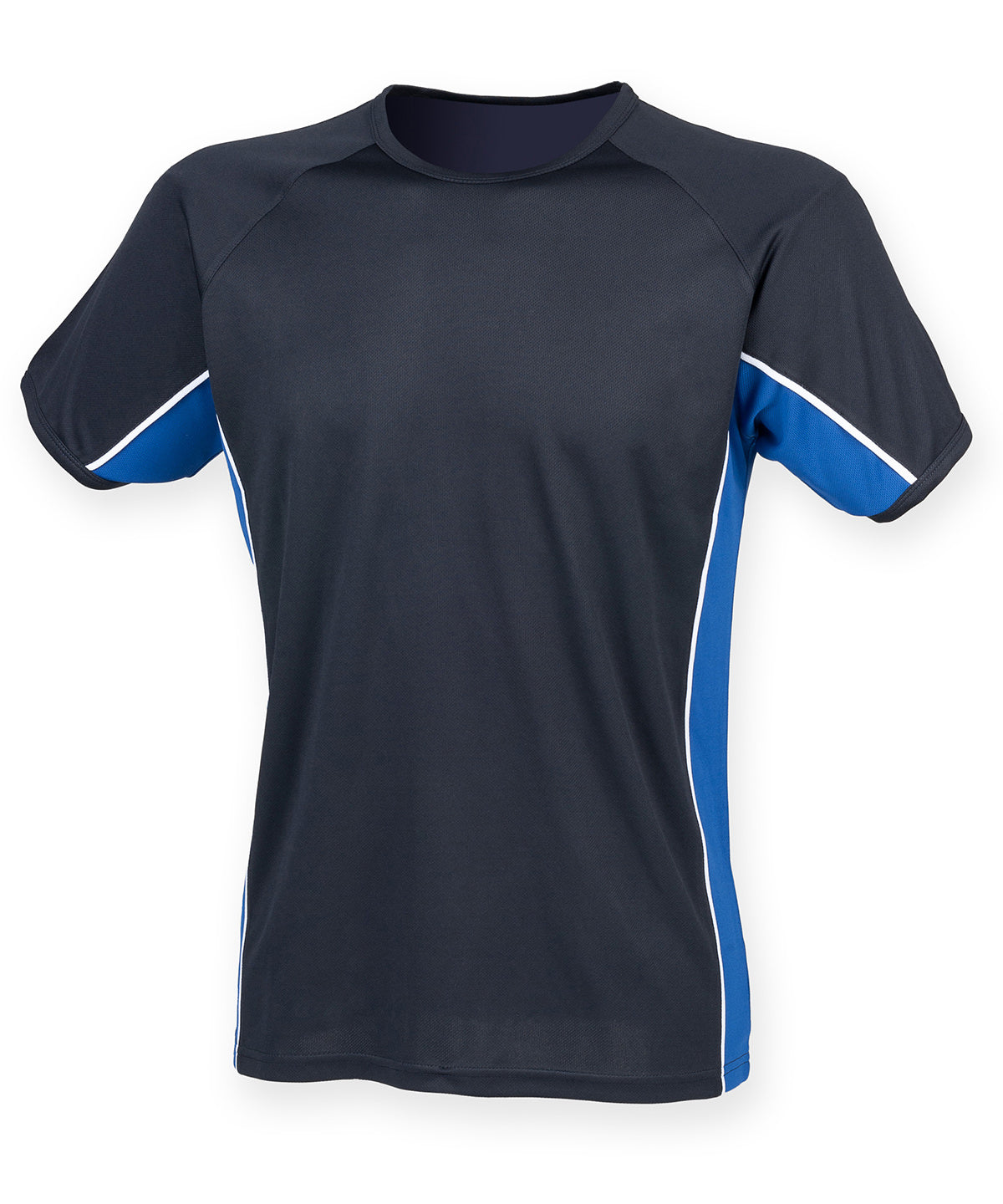 Tryck din logga på T-shirts från Finden & Hales - Anpassa Performance Panel t-shirt för barn i färgen Marinblå för företag, föreningar och privatpersoner