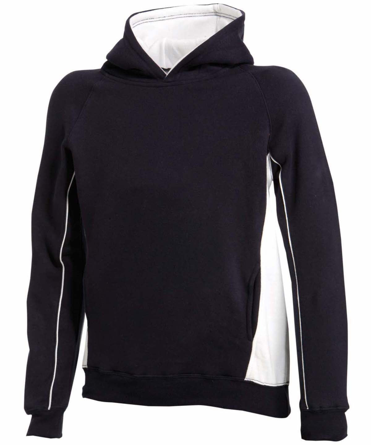 Tryck din logga på Hoodies från Finden & Hales - Anpassa (LV339) Luvtröja med pullover för barn i färgen Marinblå för företag, föreningar och privatpersoner