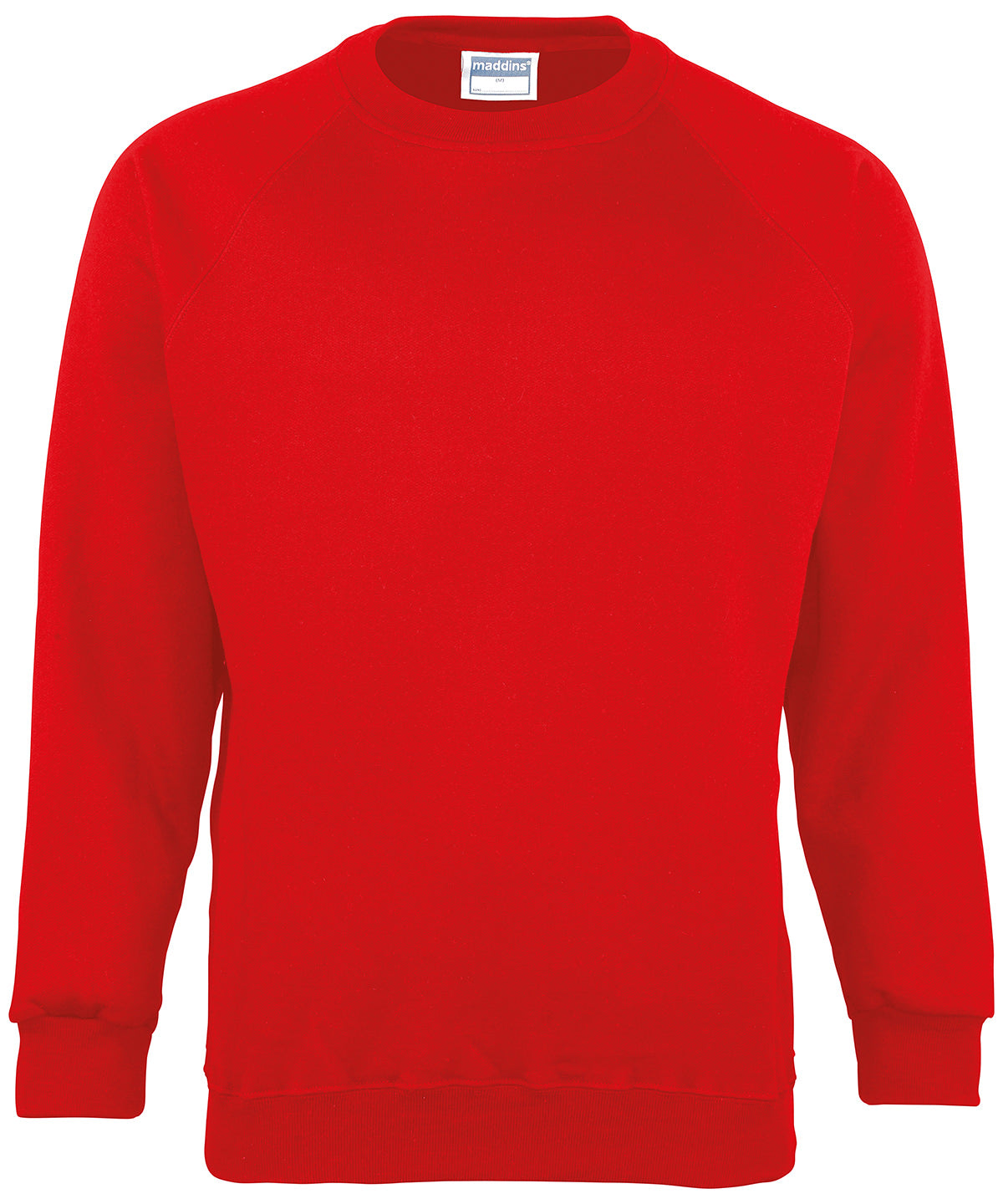 Tryck din logga på Sweatshirts från Maddins - Anpassa (MD01B) Sweatshirt Coloursure för barn i färgen Mellan röd för företag, föreningar och privatpersoner