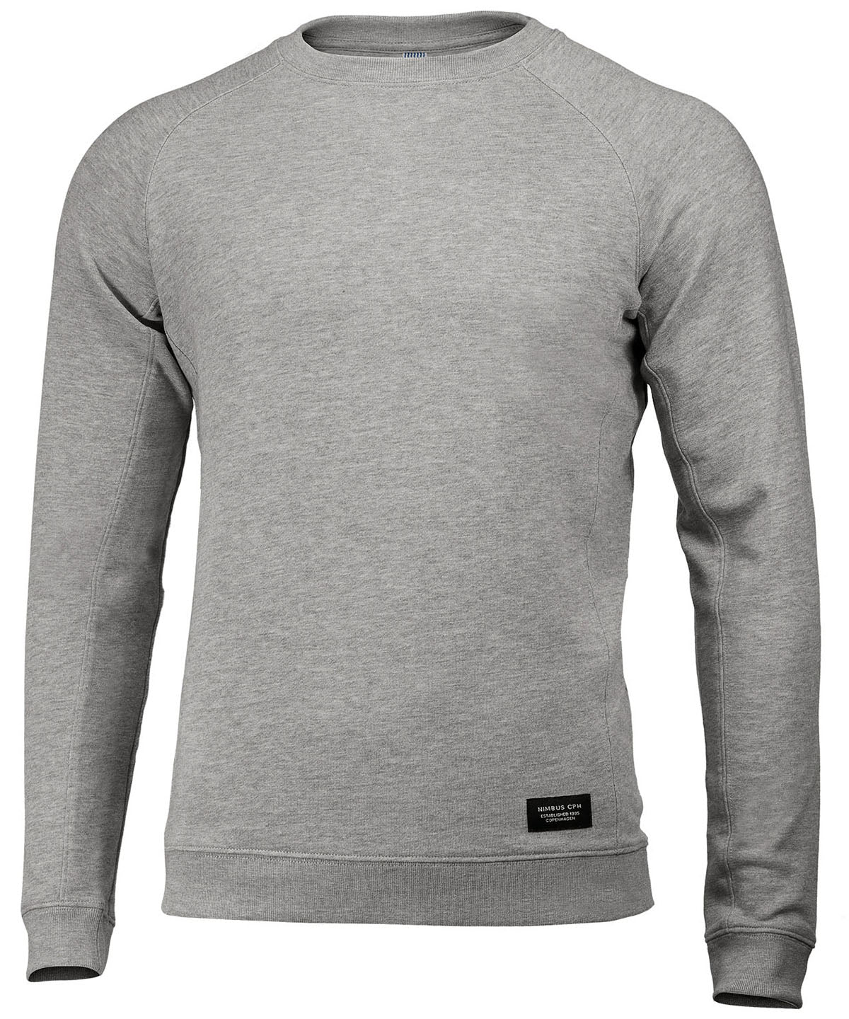 Tryck din logga på Sweatshirts från Nimbus - Anpassa (NB87M) Newport lyxig lättvikts crewneck i färgen Ljunggrå för företag, föreningar och privatpersoner