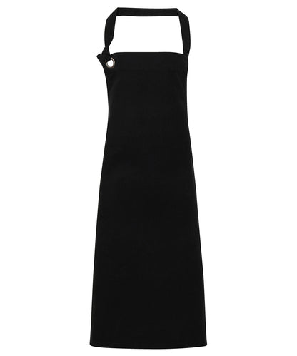 Tryck din logga på Förkläden från Premier - Anpassa Calibre haklappsförkläde i kraftig bomullscanvas i färgen Svart One Size för företag, föreningar och privatpersoner