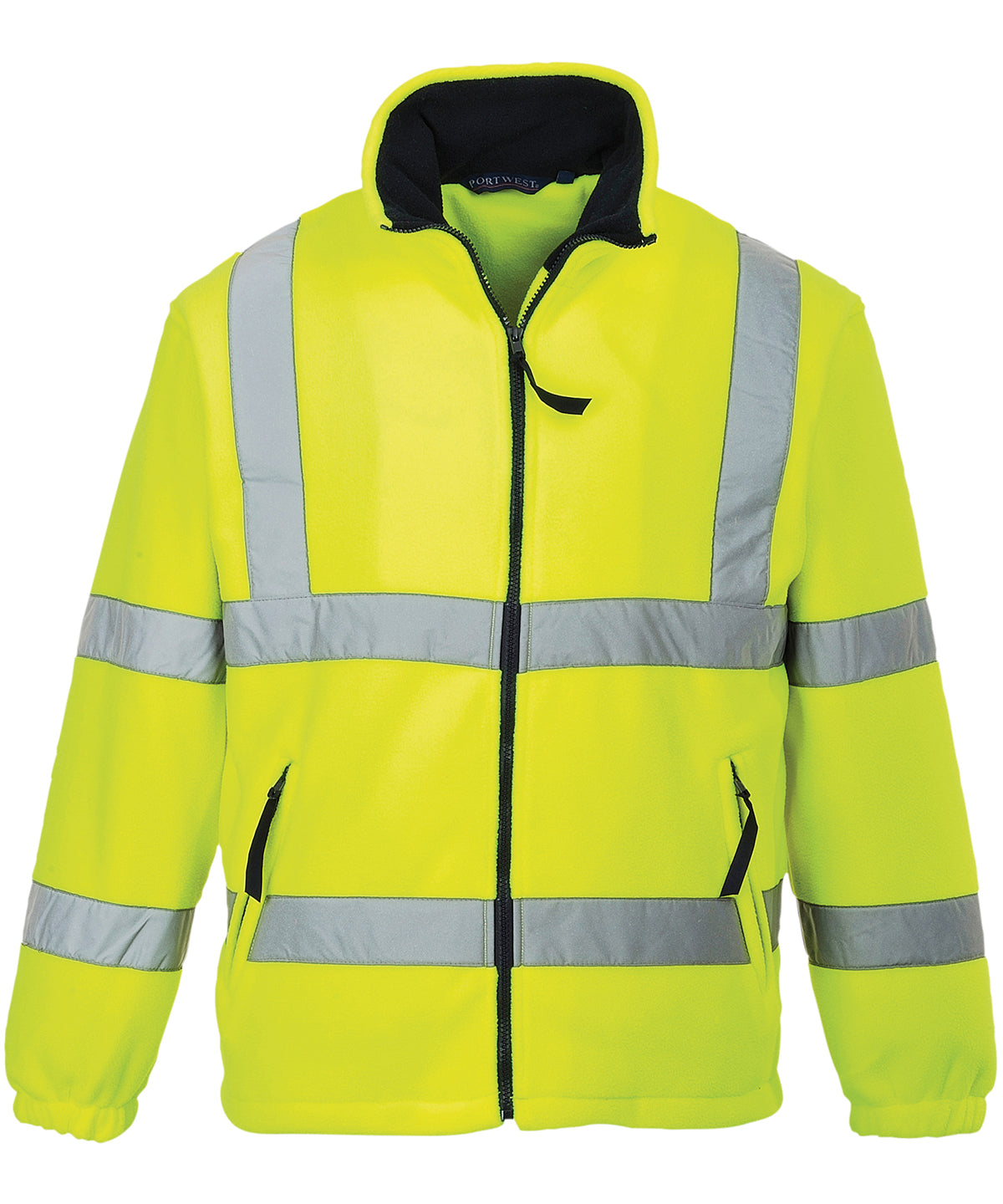 Tryck din logga på Fleece från Portwest - Anpassa (PW963) Hi-vis meshfodrad fleece i färgen Ljusgul för företag, föreningar och privatpersoner