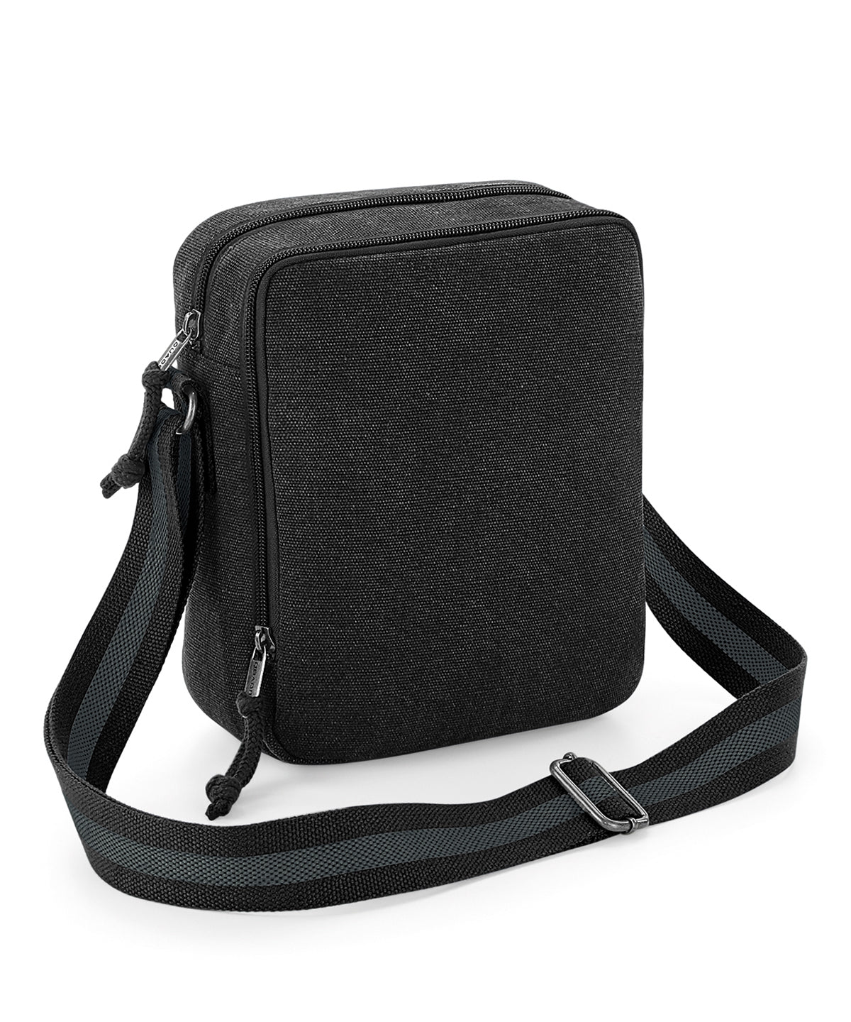 Tryck din logga på Väskor från Quadra - Anpassa Vintage canvas mini reporter i färgen Svart One Size för företag, föreningar och privatpersoner