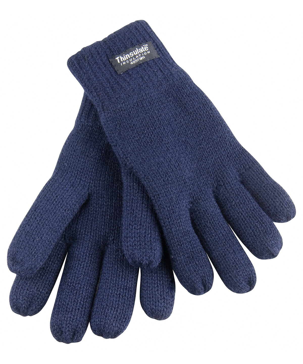 Tryck din logga på Handskar från Result Winter Essentials - Anpassa (R147J) Klassiska, helfodrade Thinsulate-handskar för juniorer i färgen Marinblå One Size för företag, föreningar och privatpersoner