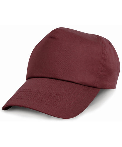 Tryck din logga på Kepsar från Result Headwear - Anpassa Junior keps i bomull i färgen Burgundy One Size för företag, föreningar och privatpersoner