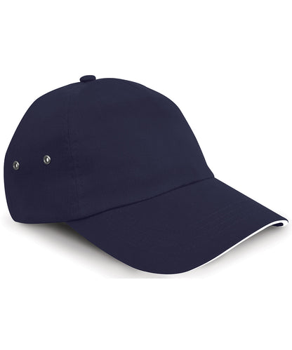 Tryck din logga på Kepsar från Result Headwear - Anpassa Printers 5-panel keps i plyschbomull i färgen Marinblå One Size för företag, föreningar och privatpersoner