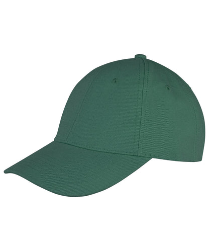 Tryck din logga på Kepsar från Result Headwear - Anpassa Memphis 6-panel lågprofilkeps i borstad bomull i färgen Djup grön One Size för företag, föreningar och privatpersoner