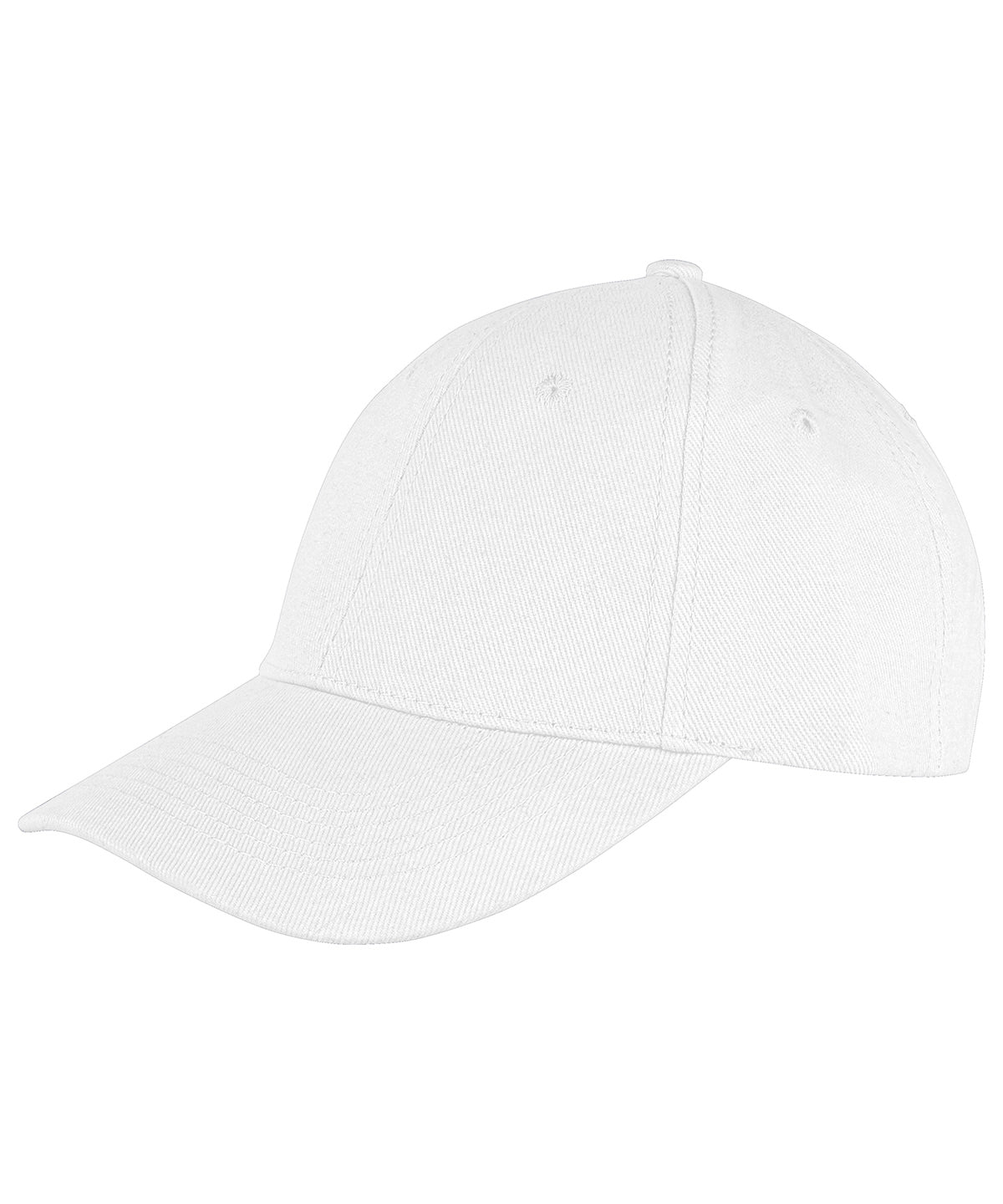 Tryck din logga på Kepsar från Result Headwear - Anpassa (RC81X) Memphis 6-panel lågprofilkeps i borstad bomull i färgen Vit One Size för företag, föreningar och privatpersoner