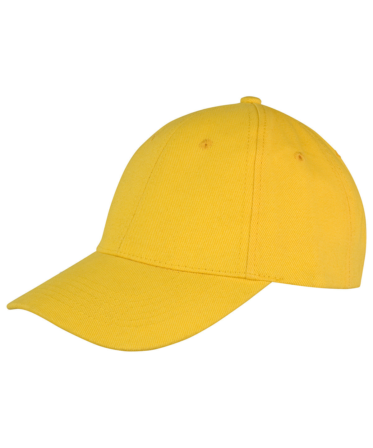 Tryck din logga på Kepsar från Result Headwear - Anpassa (RC81X) Memphis 6-panel lågprofilkeps i borstad bomull i färgen Mellan gul One Size för företag, föreningar och privatpersoner