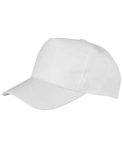 Tryck din logga på Kepsar från Result Headwear - Anpassa Boston junior 65/35 polycotton keps i färgen Vit One Size för företag, föreningar och privatpersoner