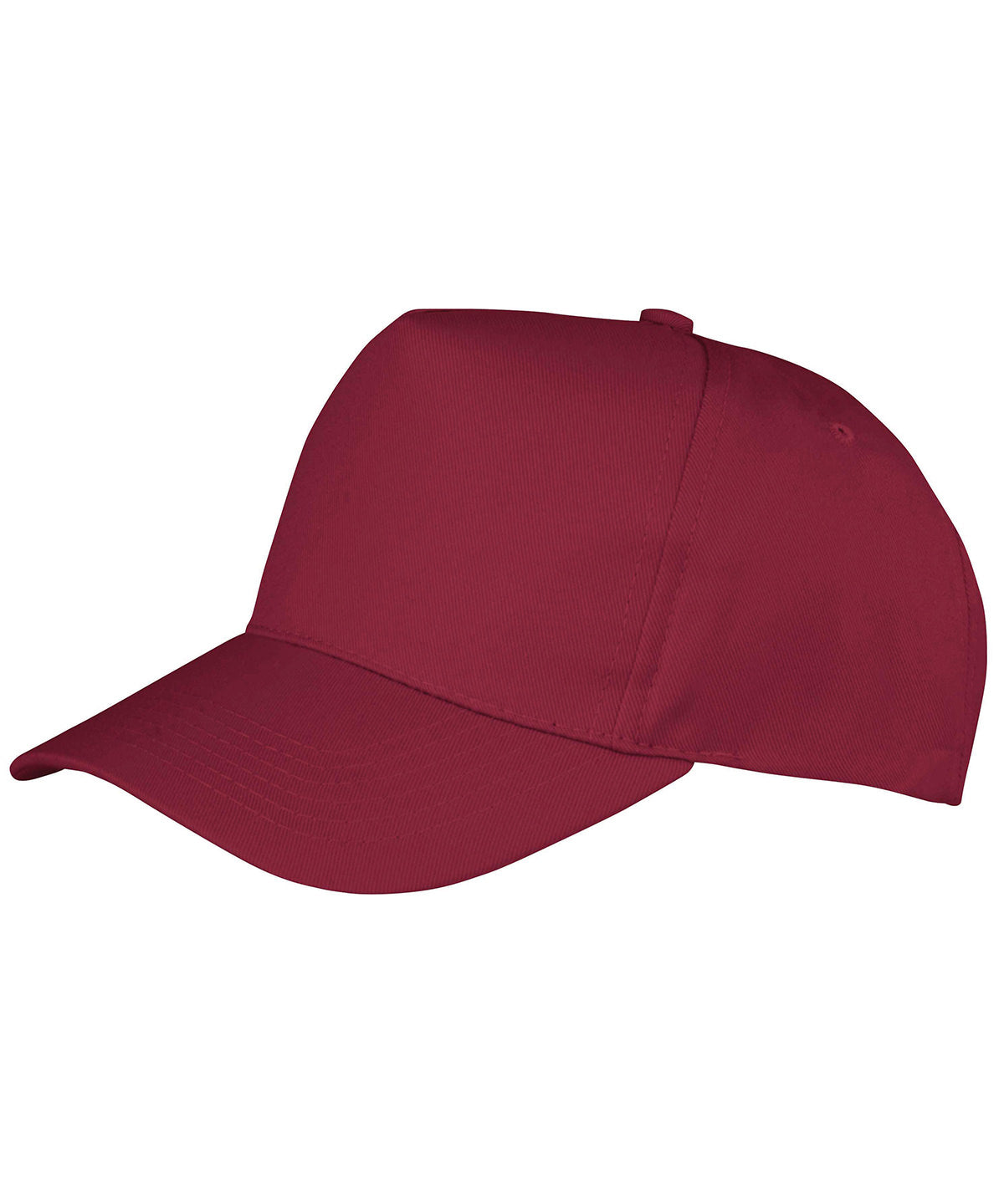 Tryck din logga på Kepsar från Result Headwear - Anpassa (RC84X) Boston 5-panel skrivarkeps i polycotton i färgen Burgundy One Size för företag, föreningar och privatpersoner