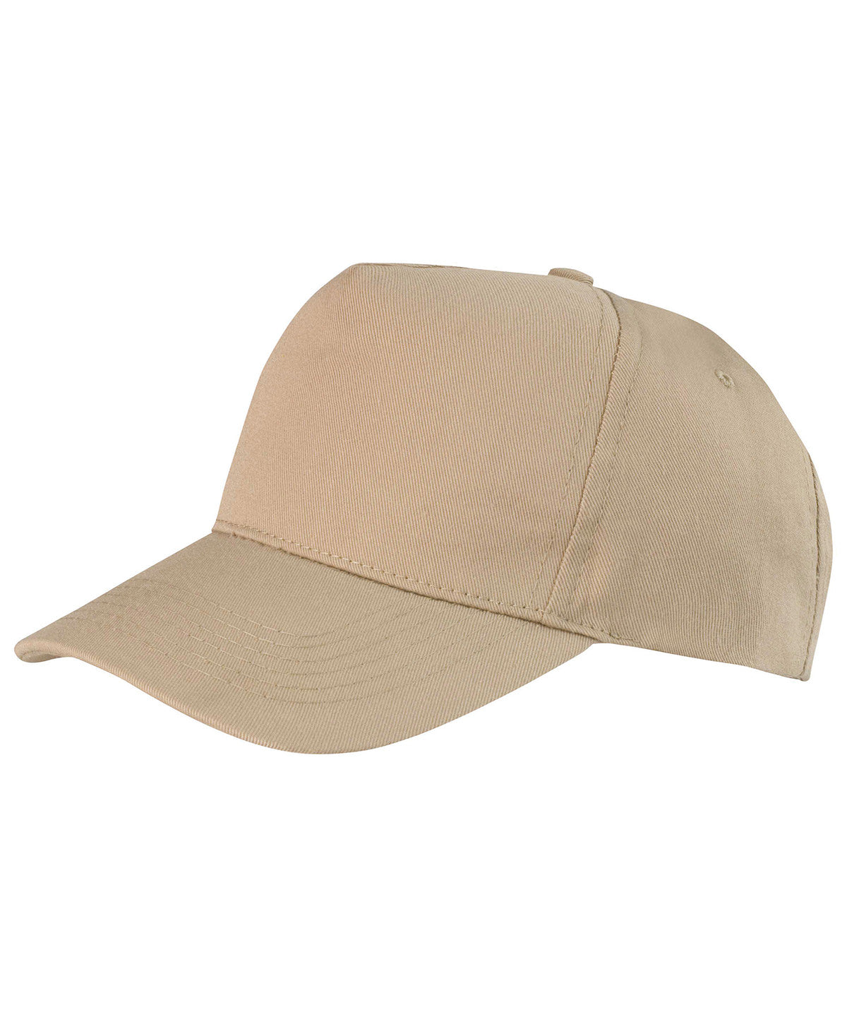 Tryck din logga på Kepsar från Result Headwear - Anpassa (RC84X) Boston 5-panel skrivarkeps i polycotton i färgen Khaki One Size för företag, föreningar och privatpersoner