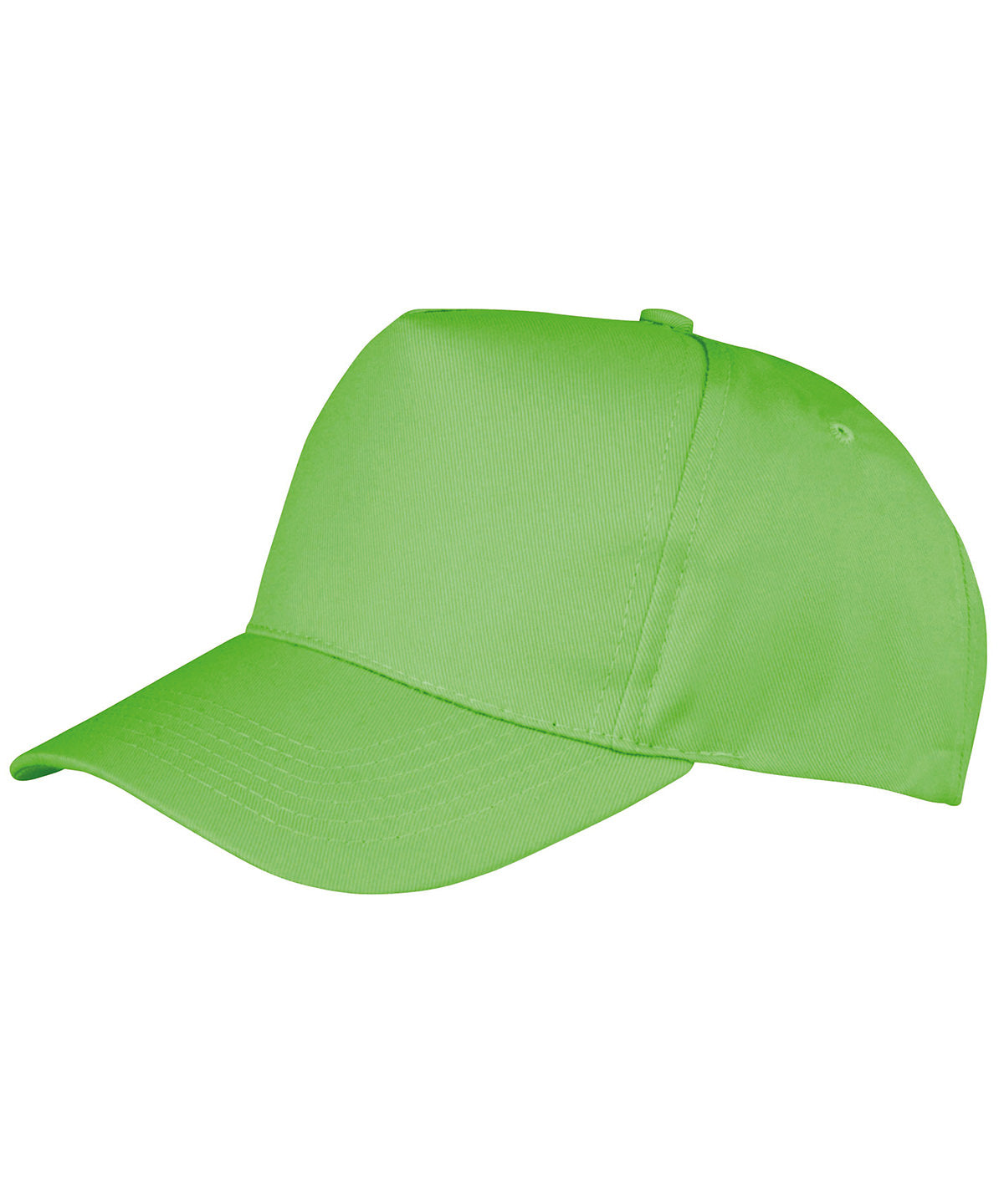 Tryck din logga på Kepsar från Result Headwear - Anpassa (RC84X) Boston 5-panel skrivarkeps i polycotton i färgen Lime One Size för företag, föreningar och privatpersoner