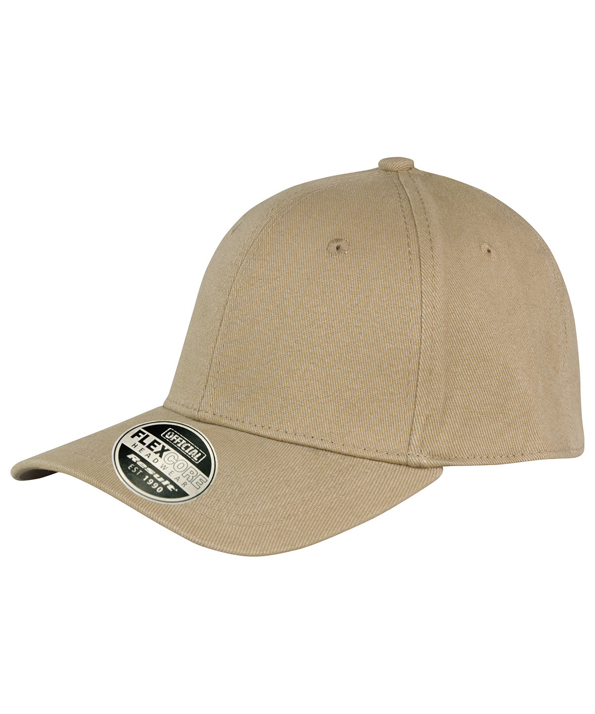 Tryck din logga på Kepsar från Result Headwear - Anpassa (RC85X) Kansas flex cap i färgen Khaki för företag, föreningar och privatpersoner