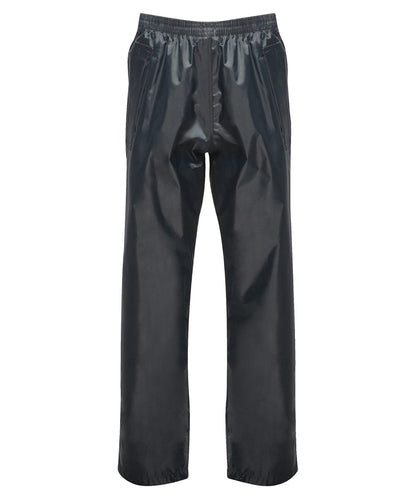 Tryck din logga på Byxor från Regatta Junior - Anpassa Barn pro stormbreak överdragsbyxor i färgen Marinblå för företag, föreningar och privatpersoner