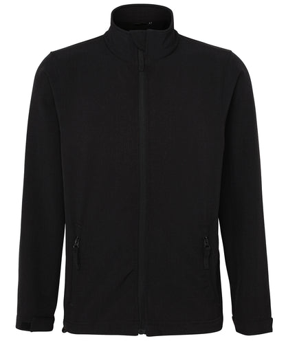 Tryck din logga på Softshelljackor från ProRTX - Anpassa Pro 2-lagers softshell i färgen Svart för företag, föreningar och privatpersoner