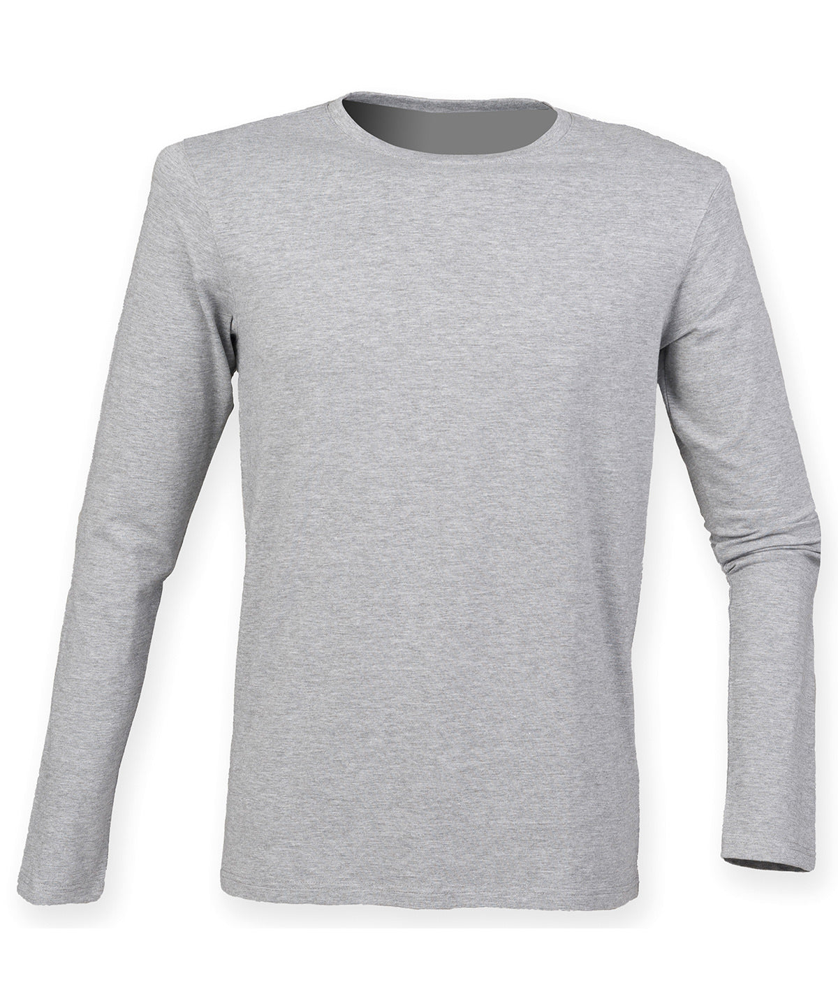 Tryck din logga på T-shirts från SF - Anpassa (SF124) Lång stretch t-shirt med lång ärm för Feel good i färgen Ljunggrå för företag, föreningar och privatpersoner