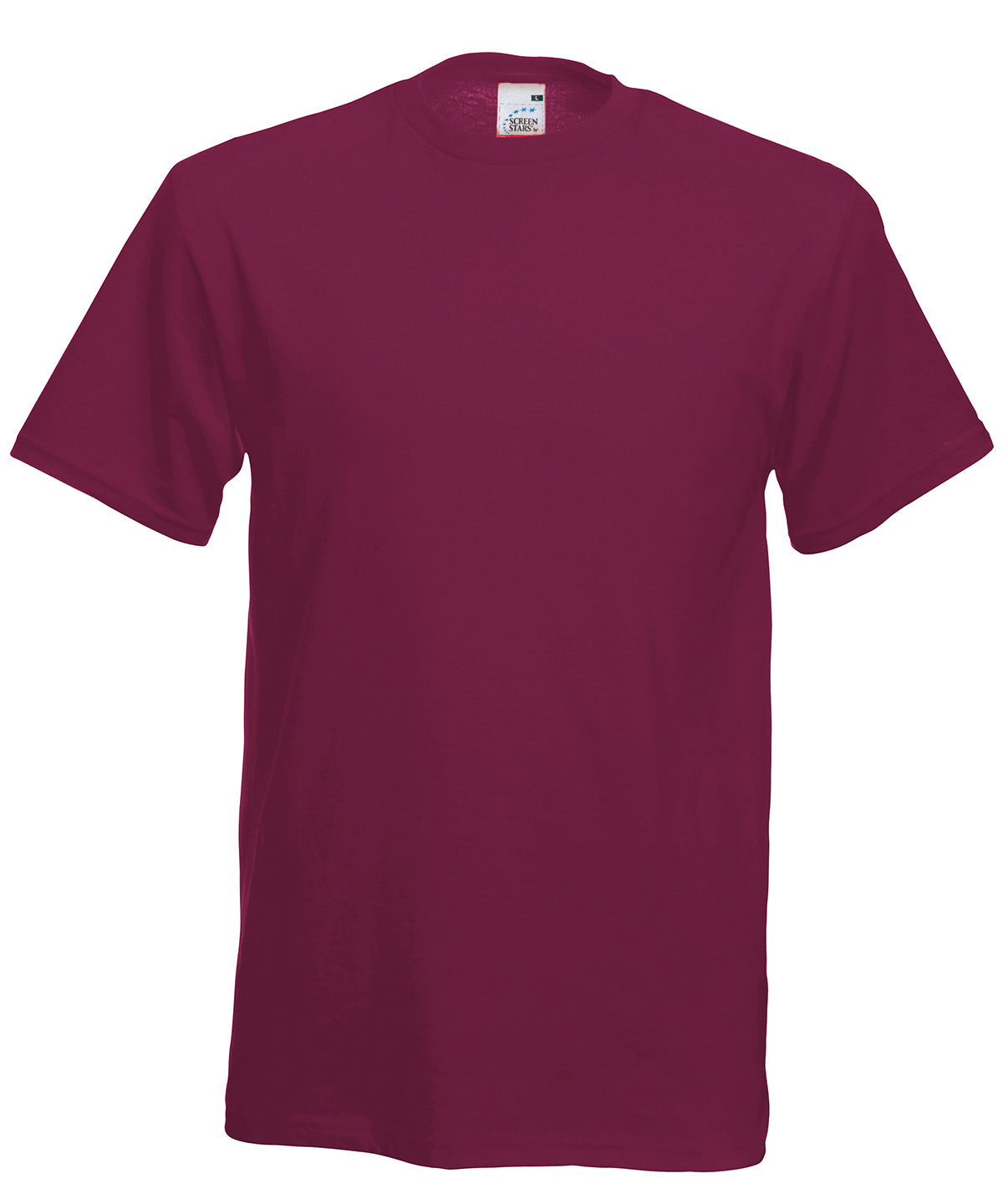 Tryck din logga på T-shirts från Fruit of the Loom - Anpassa (SS048) Original T i färgen Burgundy för företag, föreningar och privatpersoner