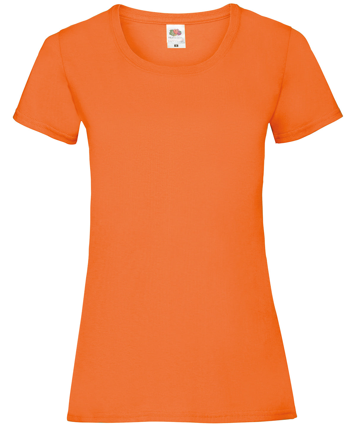 Tryck din logga på T-shirts från Fruit of the Loom - Anpassa (2SS050) Damernas värdevikt T i färgen Mellan Orange för företag, föreningar och privatpersoner