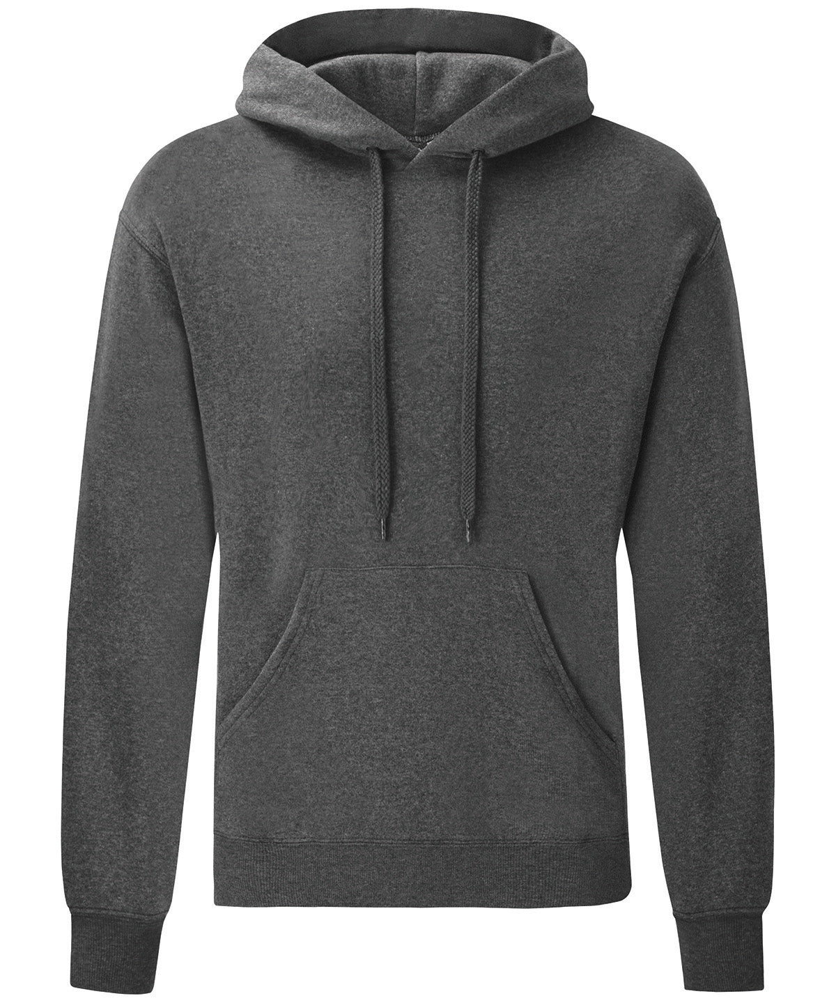 Tryck din logga på Hoodies från Fruit of the Loom - Anpassa (SS224) Klassisk 80/20 sweatshirt med huva i färgen Mörkgrå för företag, föreningar och privatpersoner