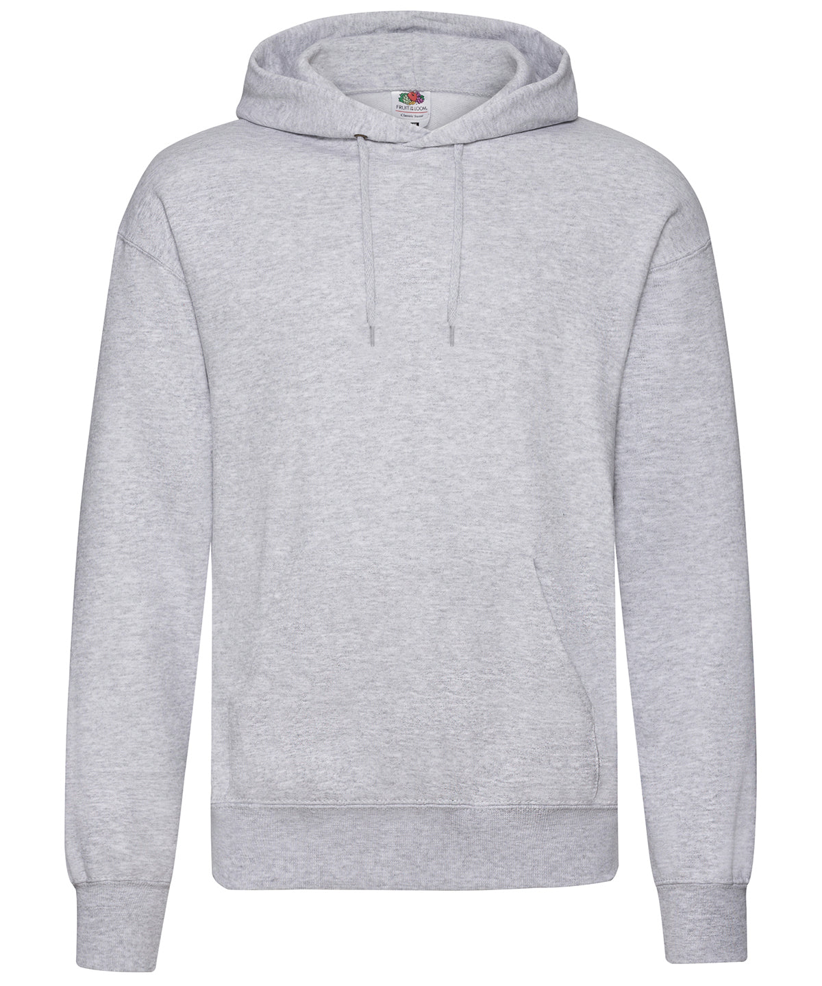 Tryck din logga på Hoodies från Fruit of the Loom - Anpassa (SS224) Klassisk 80/20 sweatshirt med huva i färgen Ljunggrå för företag, föreningar och privatpersoner