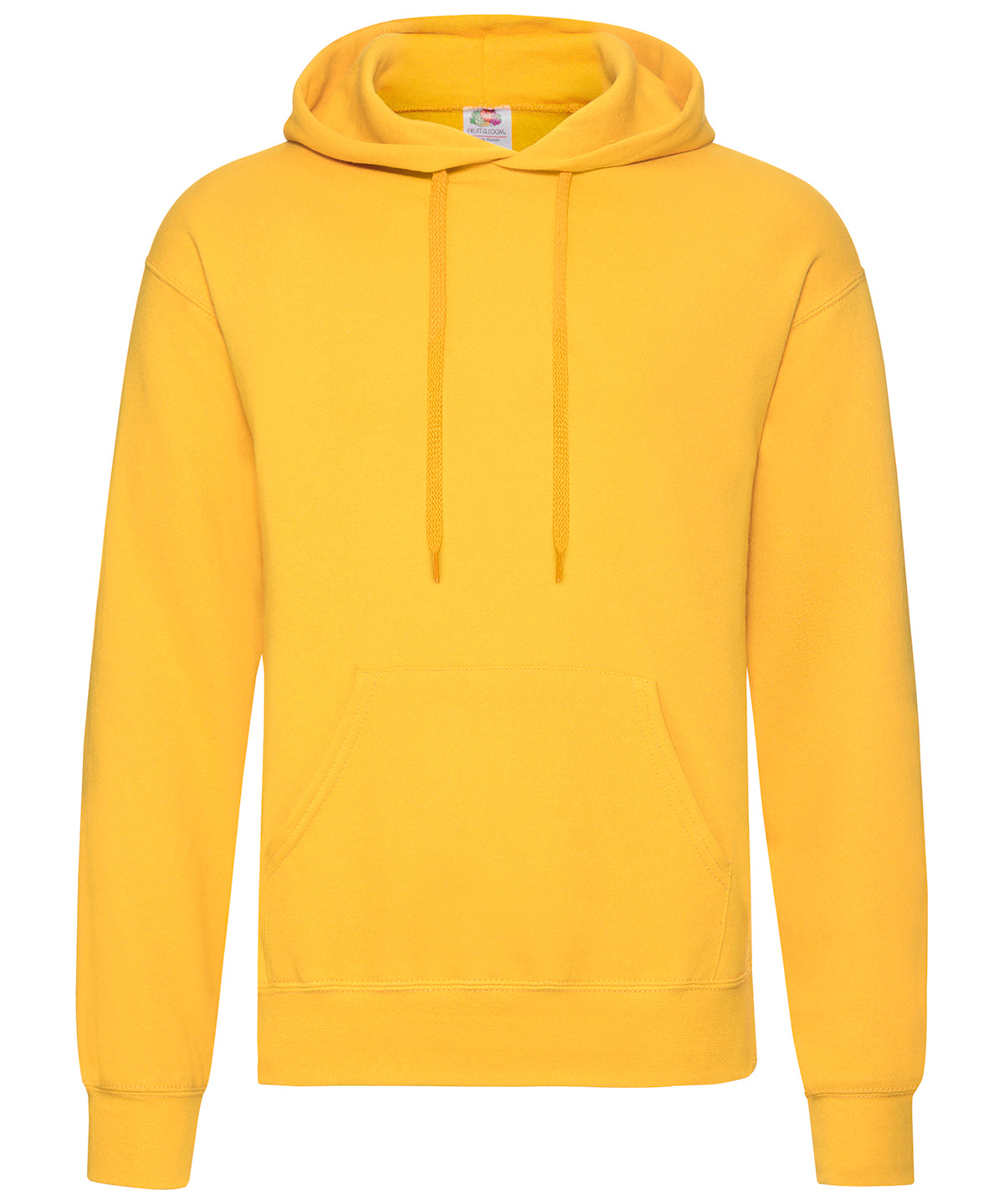 Tryck din logga på Hoodies från Fruit of the Loom - Anpassa (2SS224) Klassisk 80/20 sweatshirt med huva i färgen Mellan gul för företag, föreningar och privatpersoner