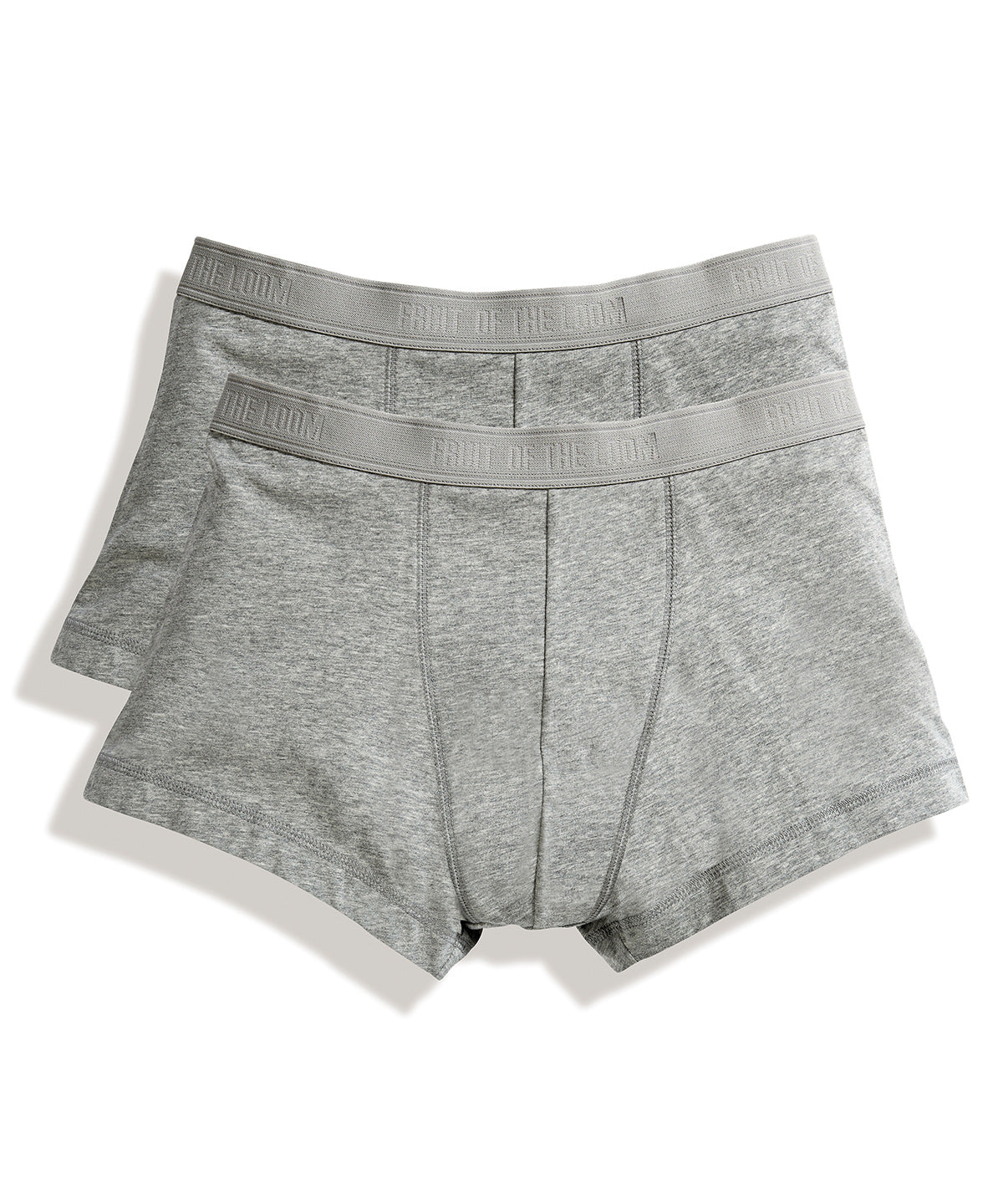 Tryck din logga på Boxershorts från Fruit of the Loom - Anpassa (SS700) Klassisk shorty 2-pack i färgen Ljusgrå för företag, föreningar och privatpersoner