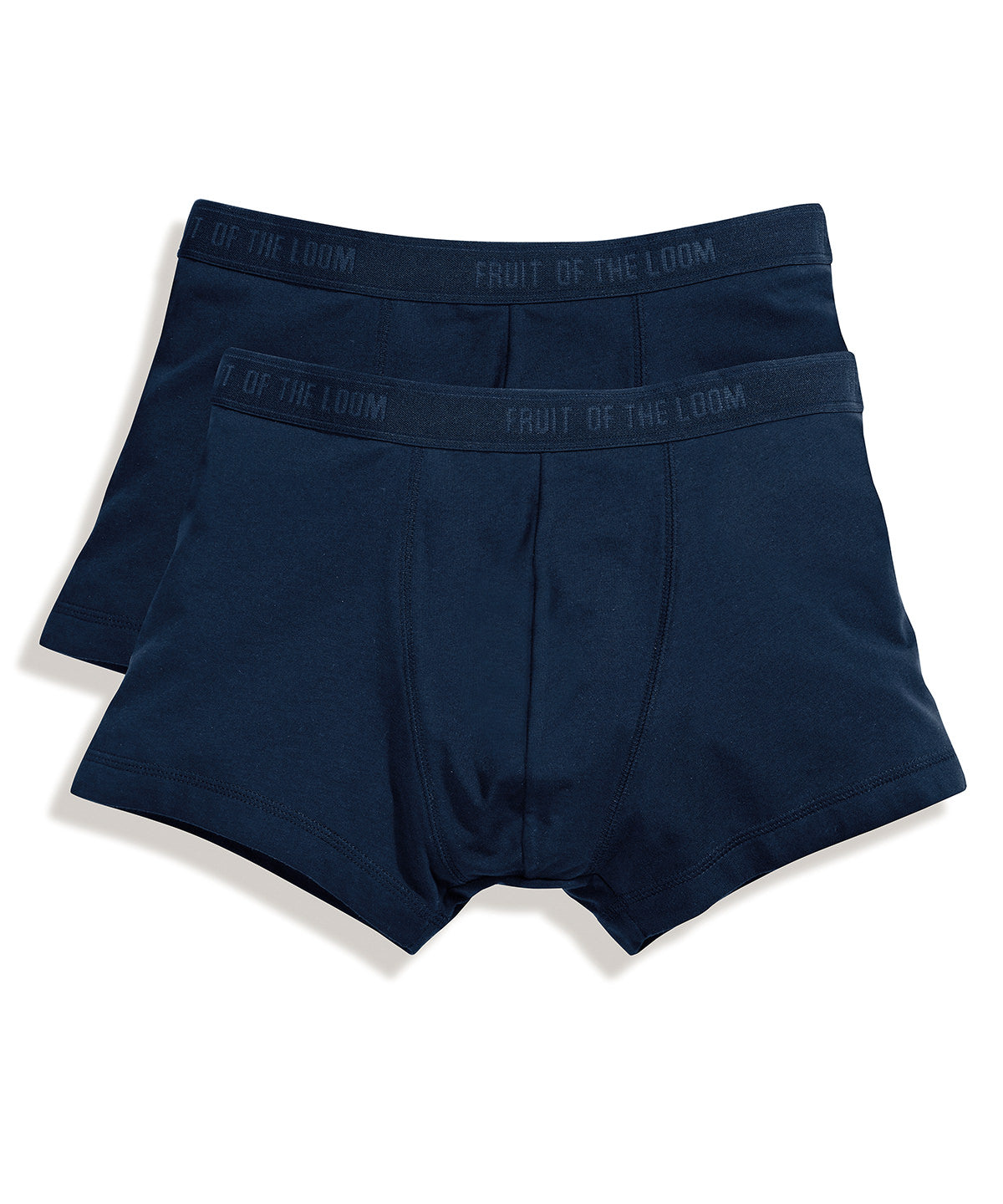 Tryck din logga på Boxershorts från Fruit of the Loom - Anpassa (SS700) Klassisk shorty 2-pack i färgen Marinblå för företag, föreningar och privatpersoner