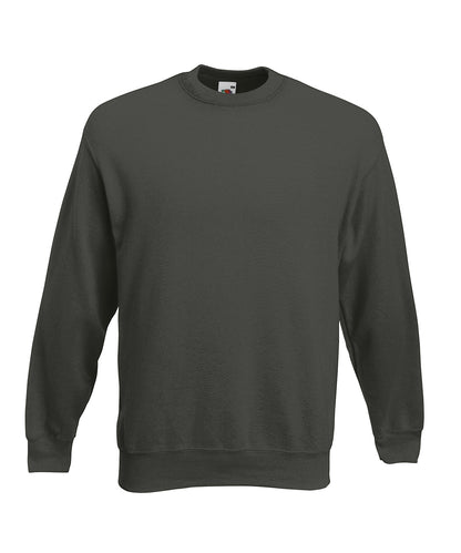 Tryck din logga på Sweatshirts från Fruit of the Loom - Anpassa Premium 70/30 set-in sweatshirt i färgen Mörkgrå för företag, föreningar och privatpersoner