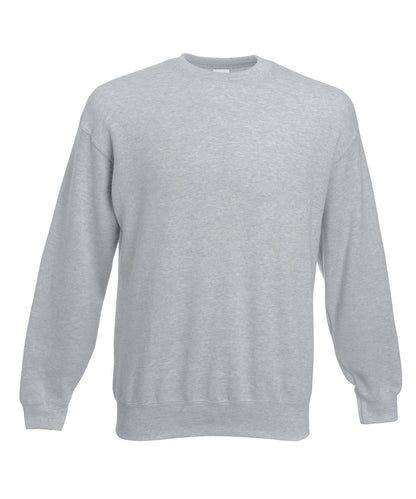 Tryck din logga på Sweatshirts från Fruit of the Loom - Anpassa Premium 70/30 set-in sweatshirt i färgen Ljunggrå för företag, föreningar och privatpersoner