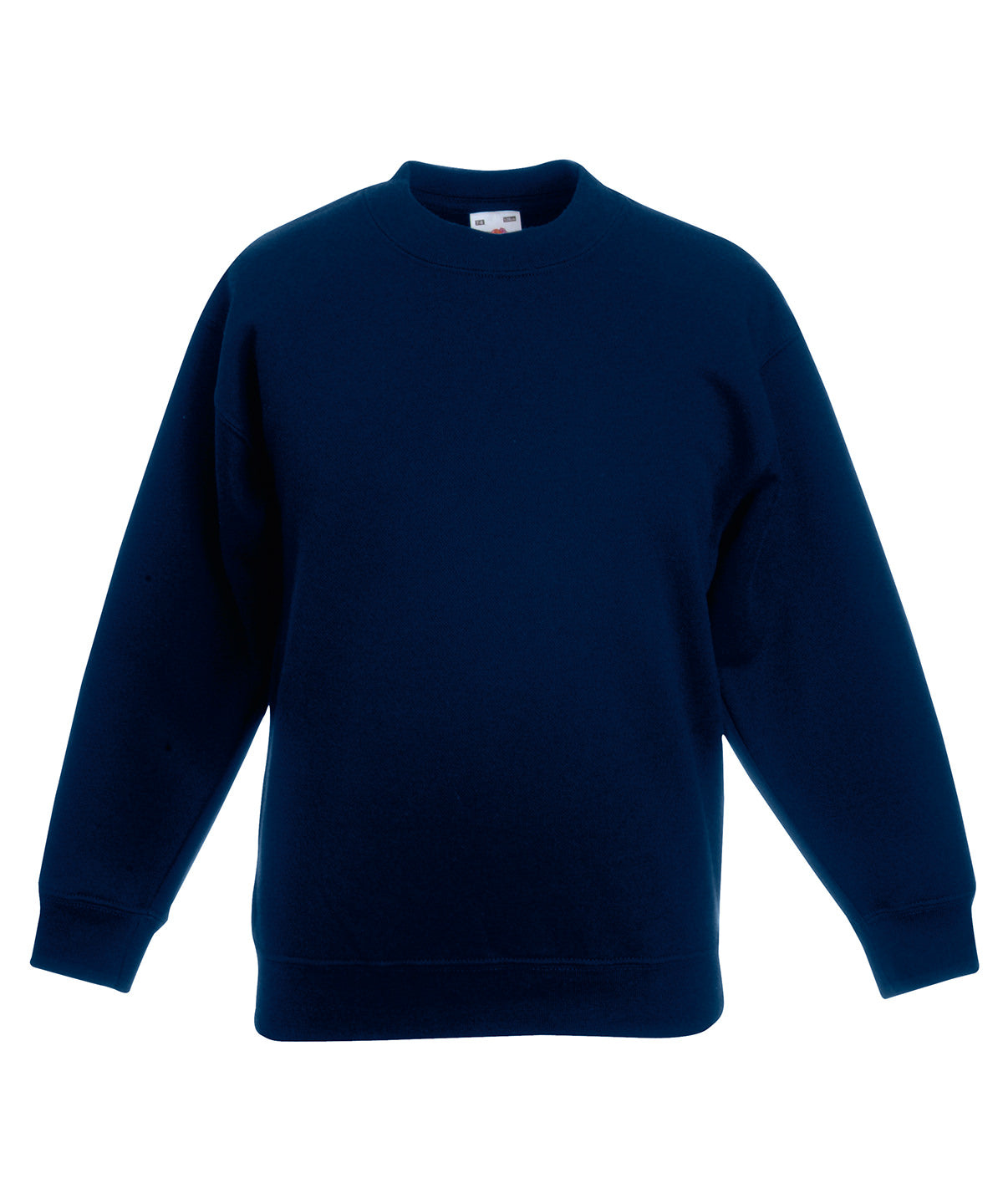 Tryck din logga på Sweatshirts från Fruit of the Loom - Anpassa (SS801) Premium-sweatshirt med set-in för barn i färgen Marinblå för företag, föreningar och privatpersoner