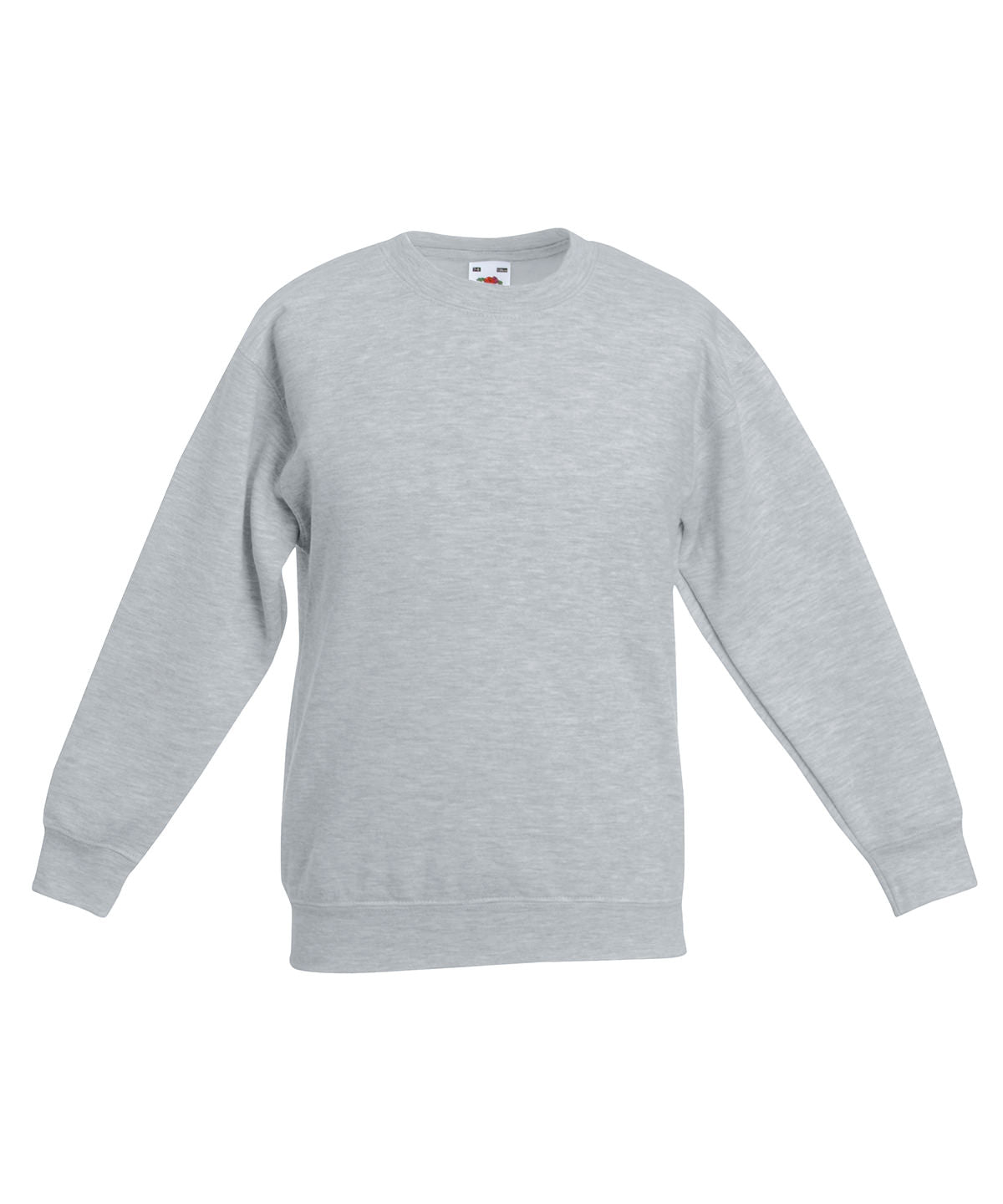 Tryck din logga på Sweatshirts från Fruit of the Loom - Anpassa (SS801) Premium-sweatshirt med set-in för barn i färgen Ljunggrå för företag, föreningar och privatpersoner