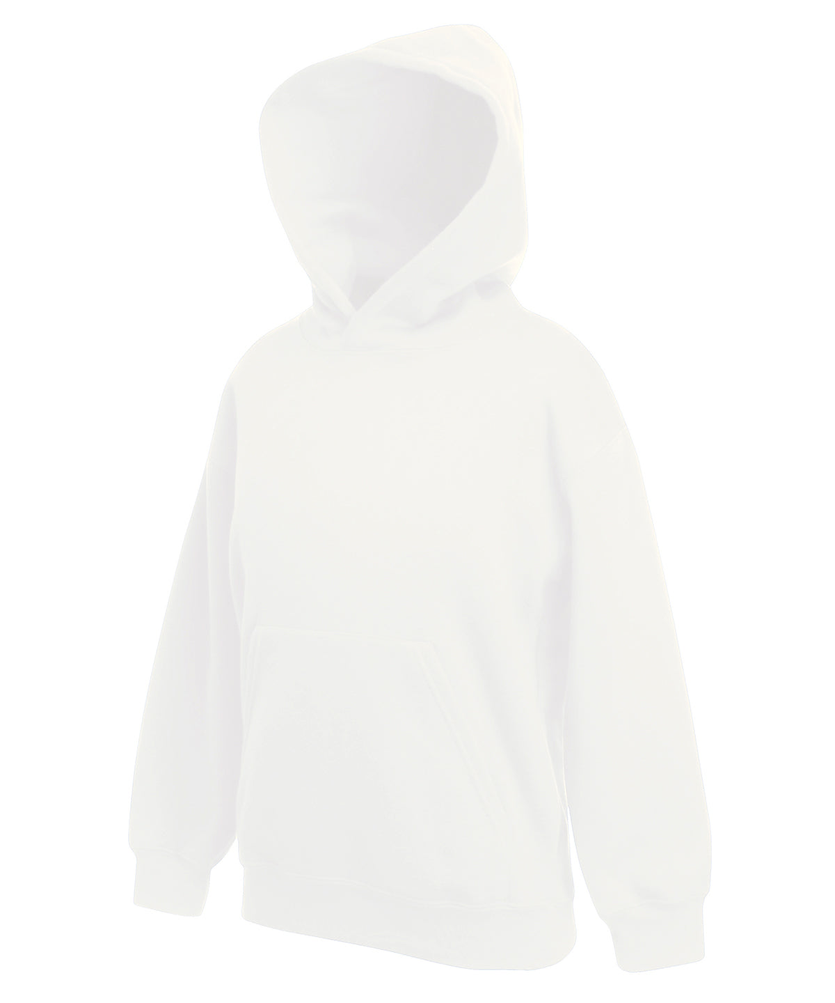 Tryck din logga på Hoodies från Fruit of the Loom - Anpassa (SS873) Premium sweatshirt med huva för barn i färgen Vit för företag, föreningar och privatpersoner