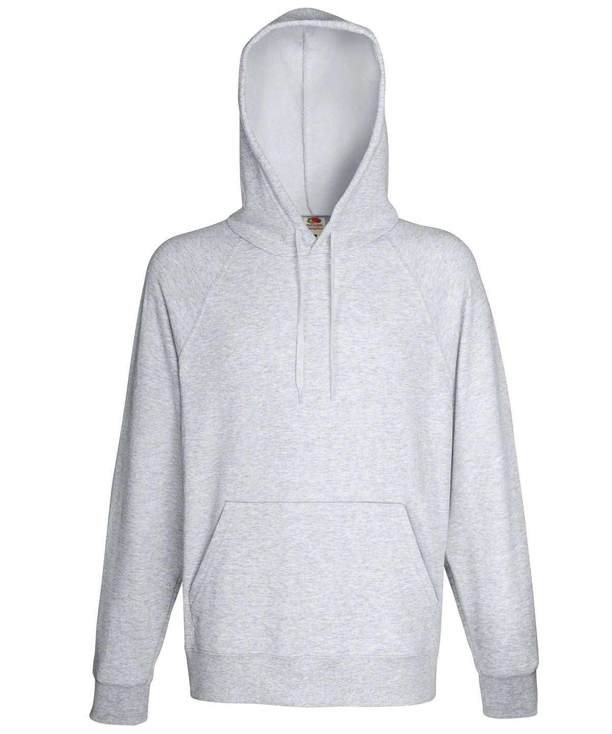 Tryck din logga på Hoodies från Fruit of the Loom - Anpassa (SS925) Lättvikts sweatshirt med huva i färgen Ljunggrå för företag, föreningar och privatpersoner