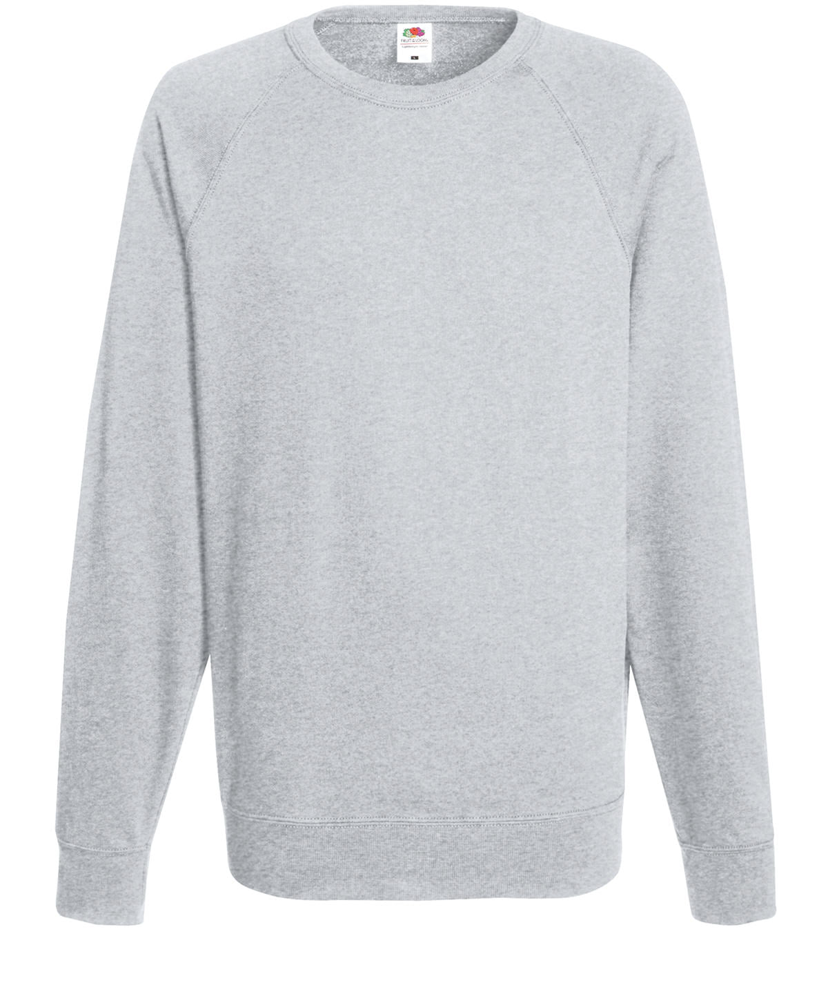 Tryck din logga på Sweatshirts från Fruit of the Loom - Anpassa (SS970) Lätt raglan-sweatshirt i färgen Ljunggrå för företag, föreningar och privatpersoner