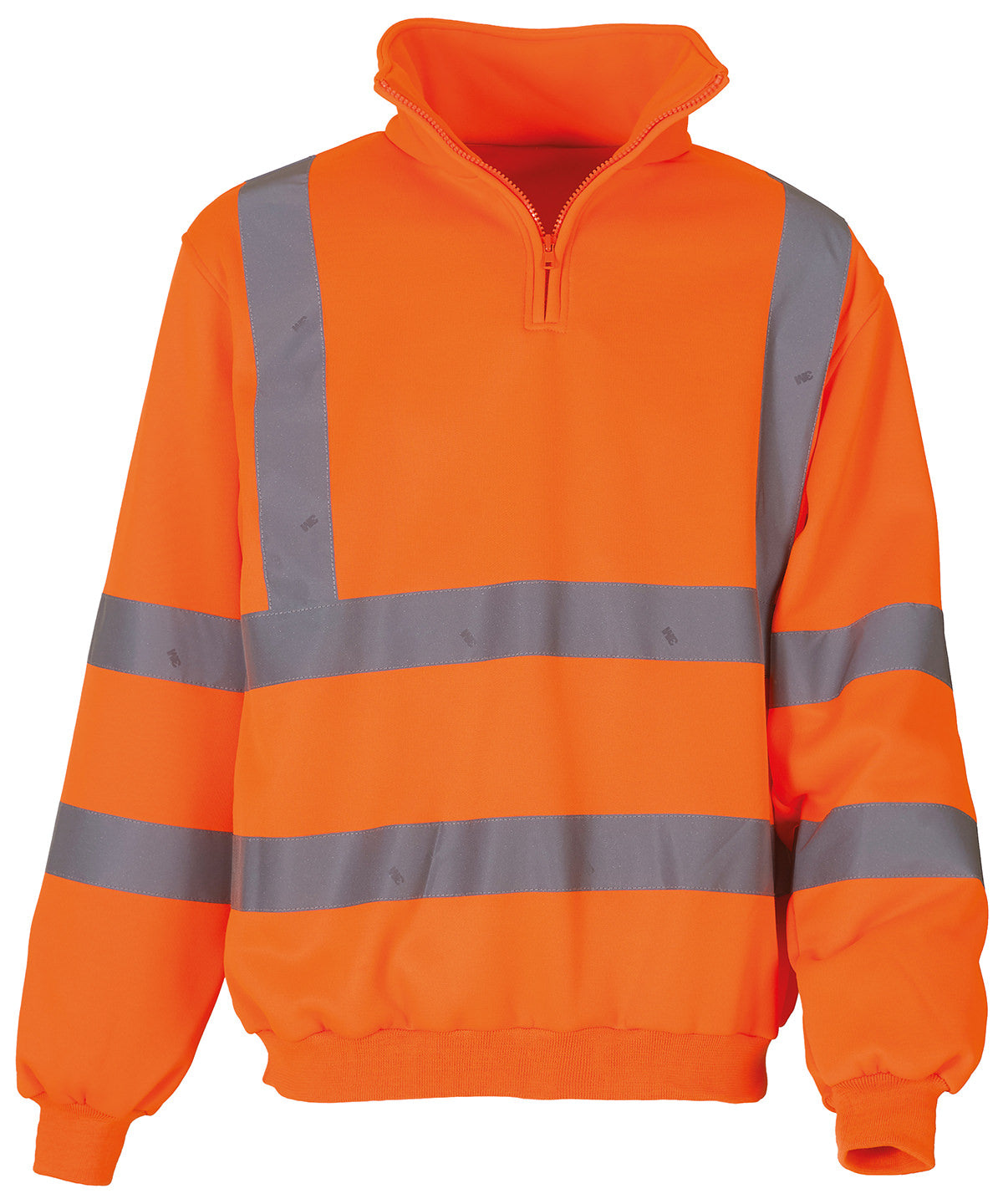 Tryck din logga på Sweatshirts från Yoko - Anpassa (YK031) Hi-vis sweatshirt med dragkedja i färgen Mellan Orange för företag, föreningar och privatpersoner