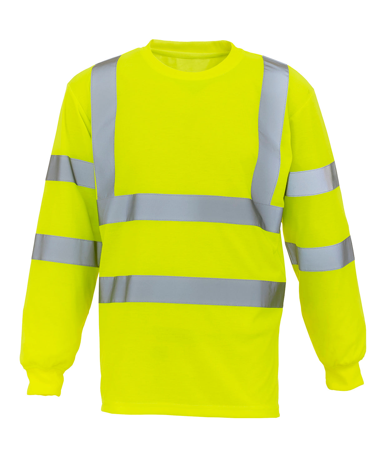 Tryck din logga på T-shirts från Yoko - Anpassa (YK033) Hi-vis t-shirt med lång ärm i färgen Ljusgul för företag, föreningar och privatpersoner